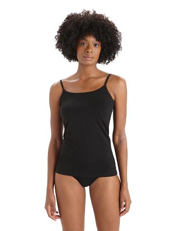 Dámské Spodní Prádlo Icebreaker Merino Siren Cami Singlet Černé | CZ 1248HAPK